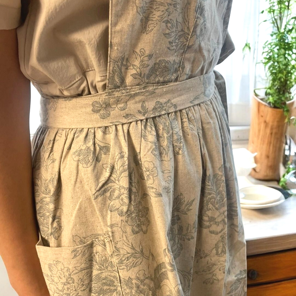 주방 방수 앞치마 원피스 여름 겨울 미용실 카페 린넨 앞치마