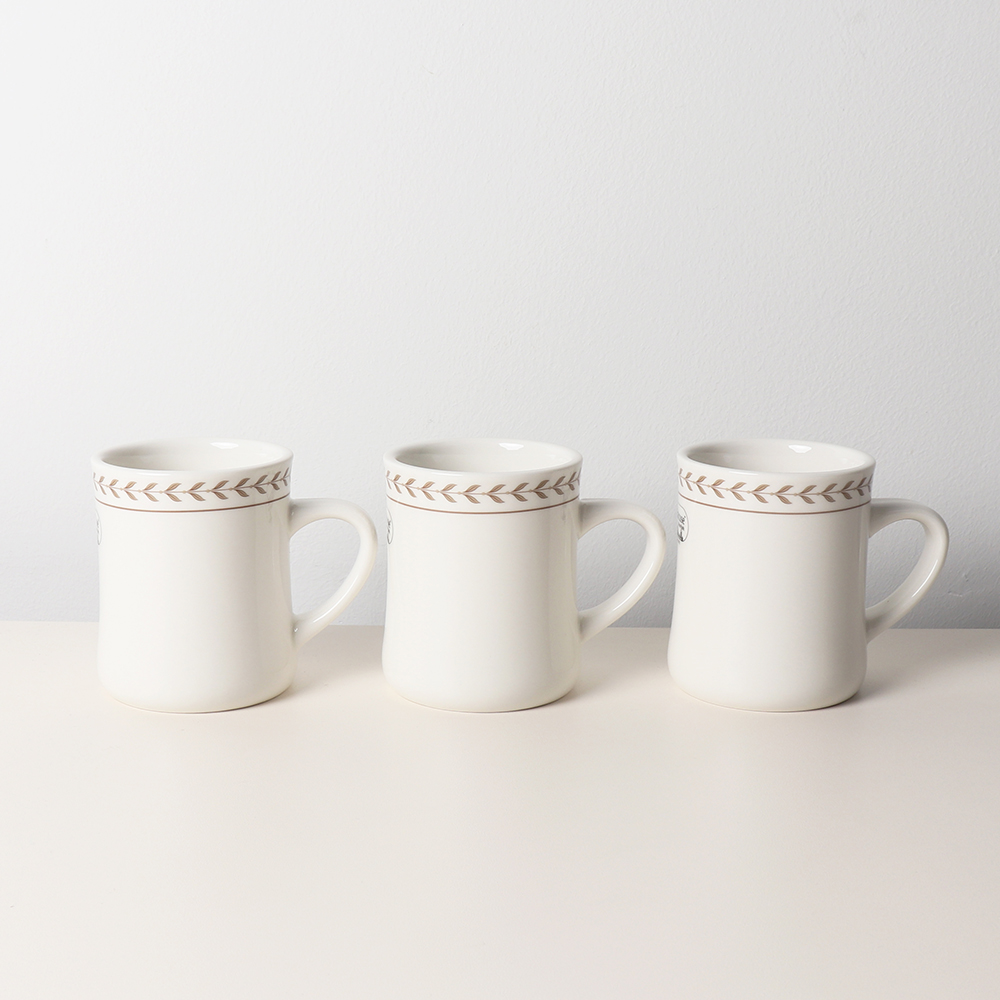 시라쿠스 뉴욕 가든 오목머그컵 집들이선물 세트 400ml, 3개, 브라운 - 상품 이미지