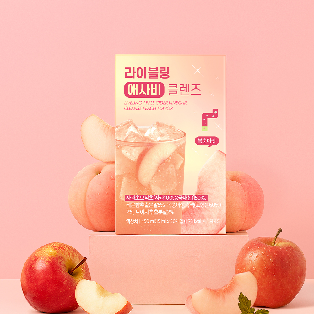 라이블링 애플쏙 애사비 클렌즈 복숭아맛 애사비스틱 1박스 30포