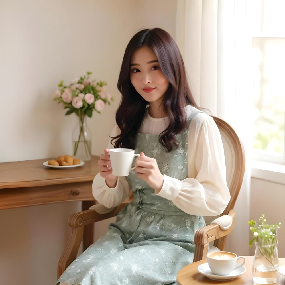 예쁜 원피스 생활방수 플로럴 앞치마 코튼 신혼 집들이 선물