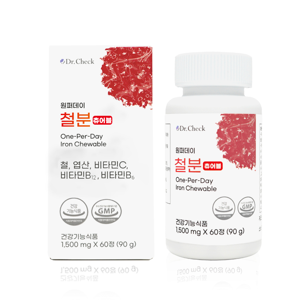 닥터체크 원퍼데이 철분 츄어블 60정, 1개 - 상세 이미지 4
