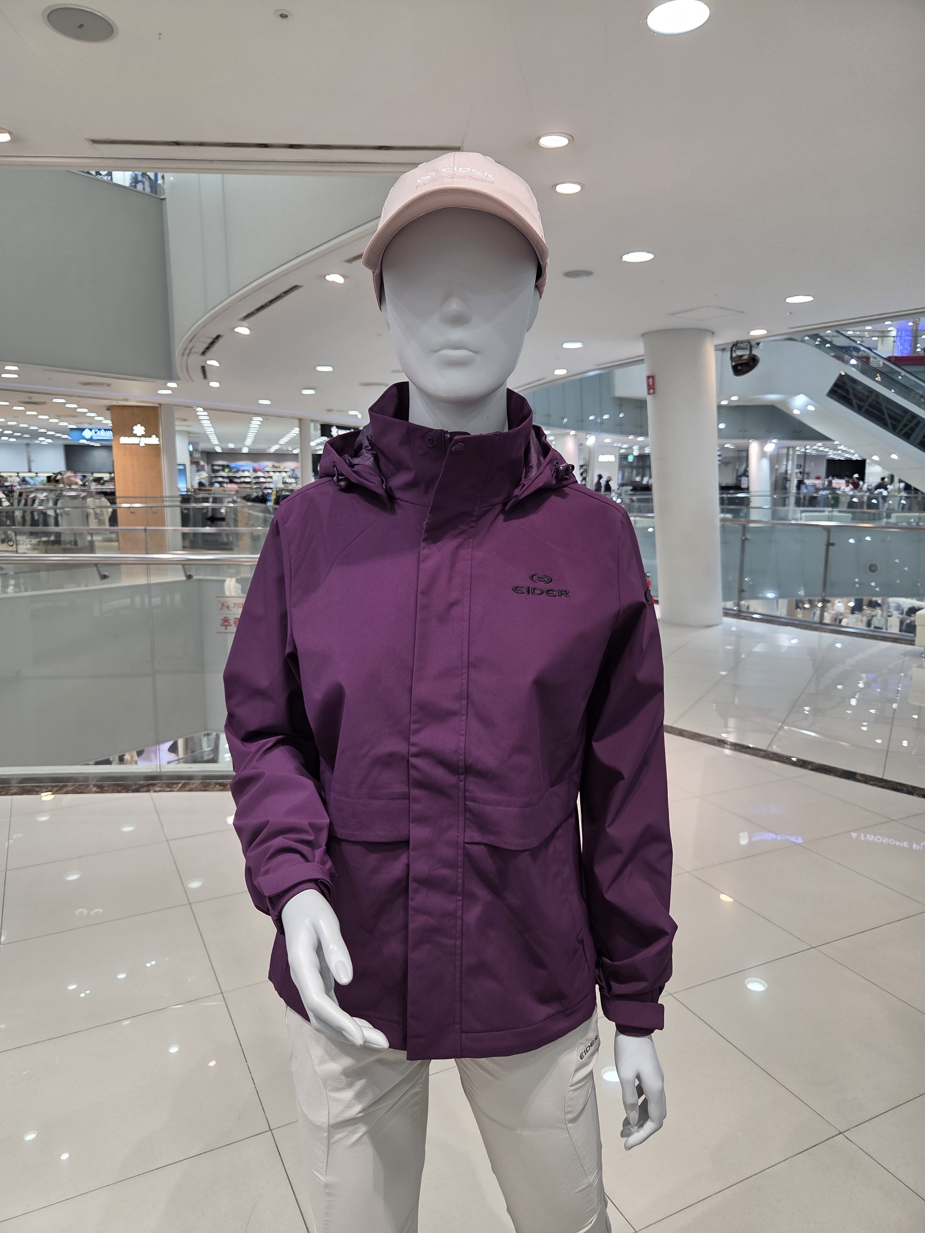 아이더 여성 간절기 바람막이 후드 탈부착 기능성 2L 방풍자켓