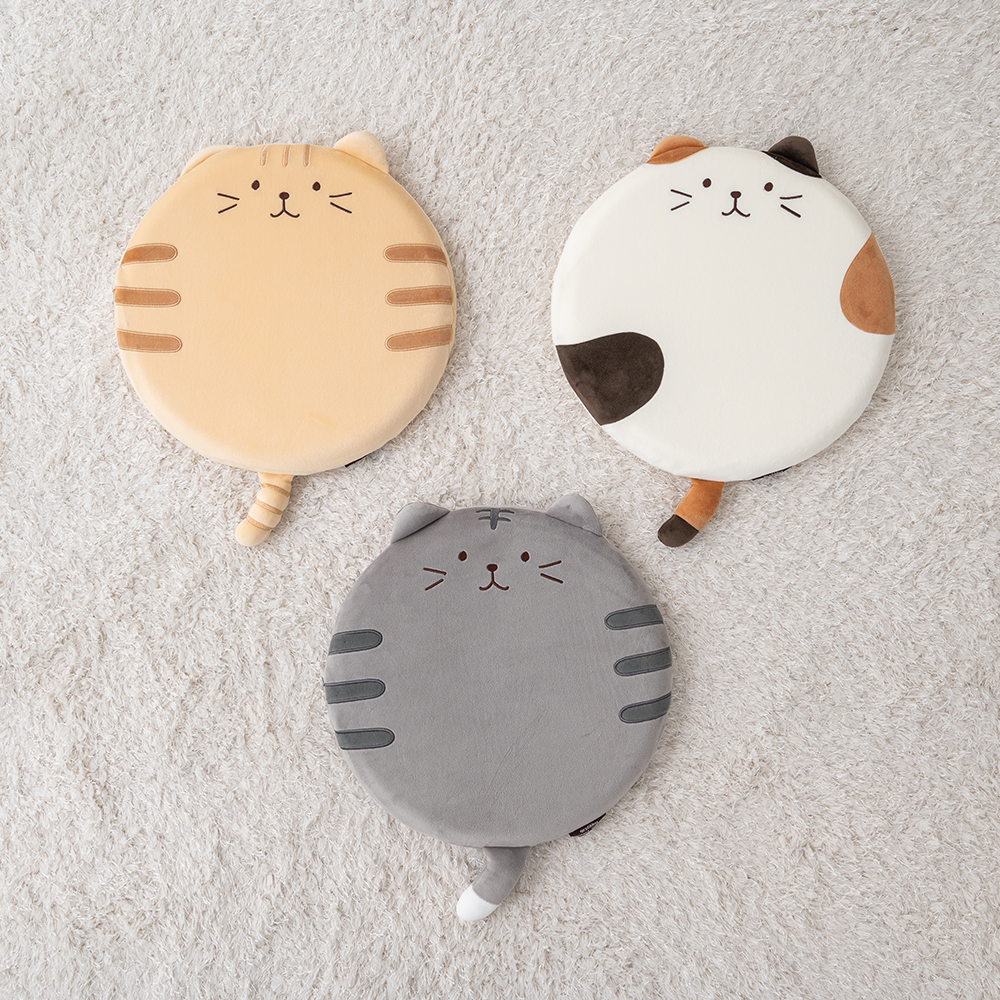 귀여운 동그란 고양이 두꺼운 메모리폼방석 야외 예쁜 벤치의자방석 의자쿠션 쿠션패드 - 상품 이미지