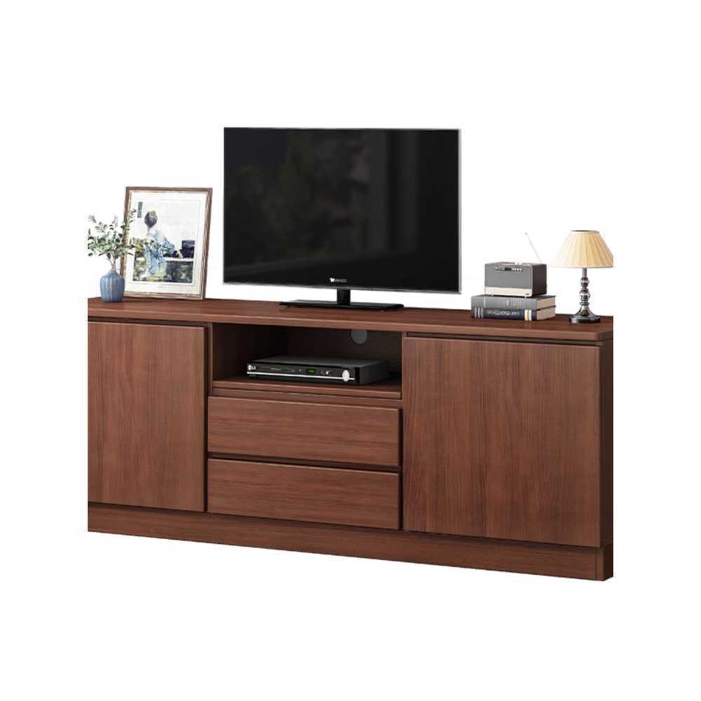 원목 거실장 거실서랍장 선반 브라운 우드 안방원룸 2단+서랍2개 120x30x60cm - 상품 이미지