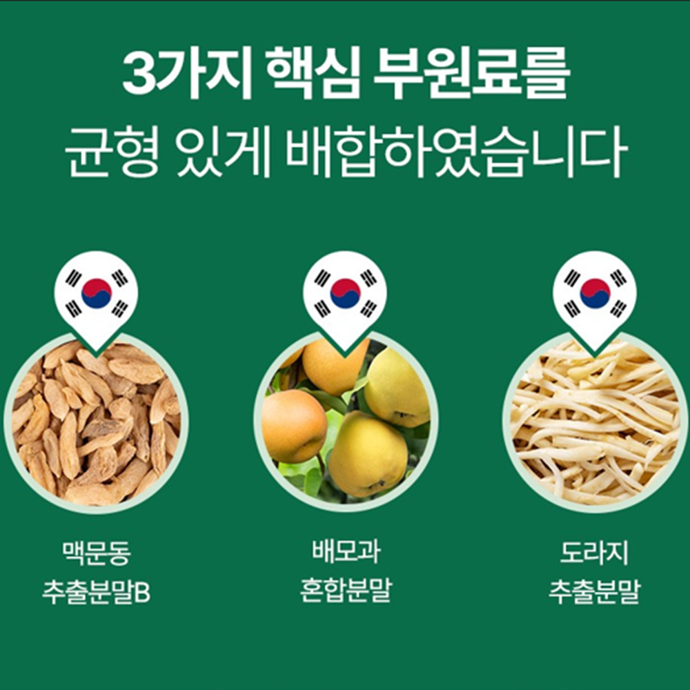 참굿즈 프리미엄 삼백초 추출물 60정 2박스 맥문동 배 모과 도라지 효능 효과 국내산 - 상세 이미지 3