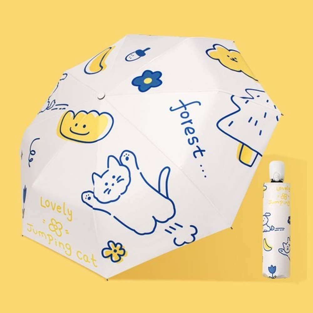 UV 차단 3단 자동 양우산 자외선방지 기능성 체크무늬 장마 우산 선물포장 - 상세 이미지 2