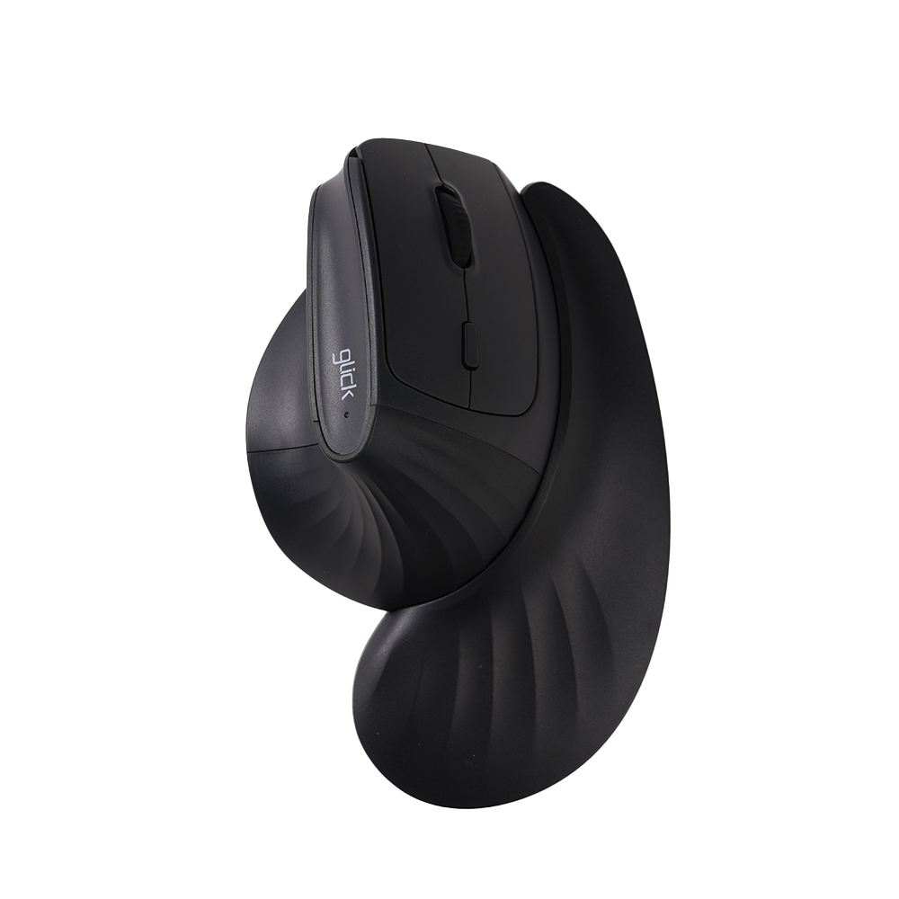 지클릭커 오피스프로 버티컬 도톰스콘 팜레스트 OP85 무소음 블루투스 무선마우스 블랙