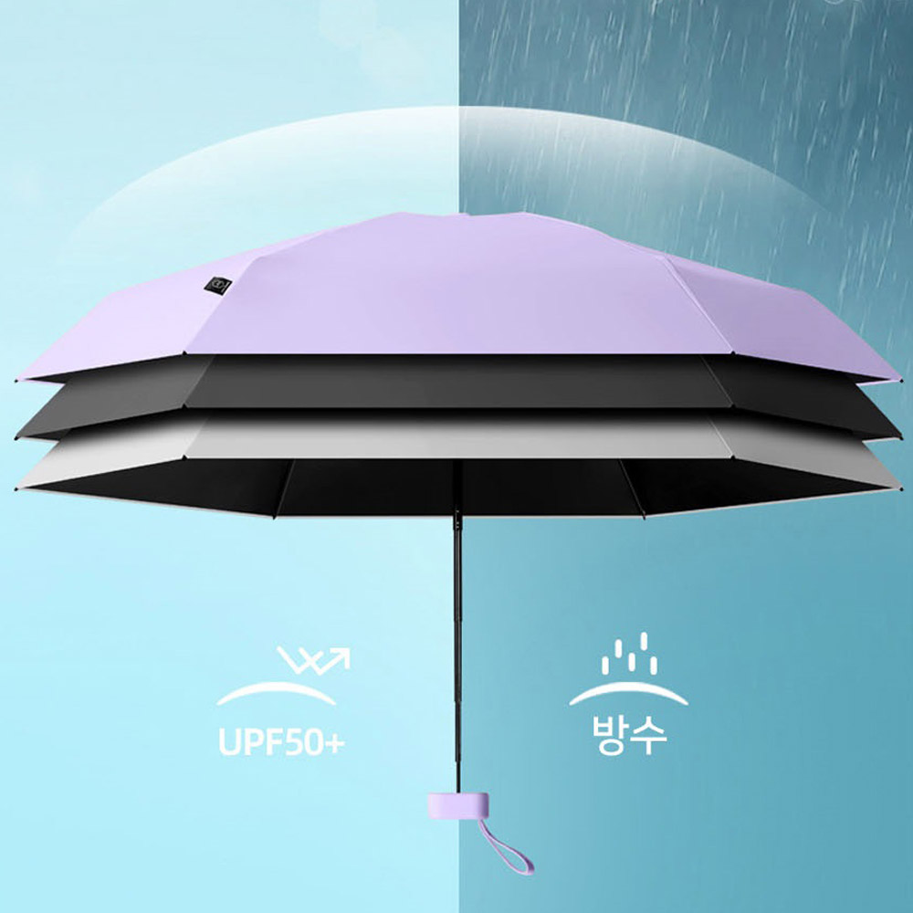 네모라 휴대용 포켓 초경량 UV 수동 우양산 자외선 차단 방수 파우치 포하 - 상세 이미지 5