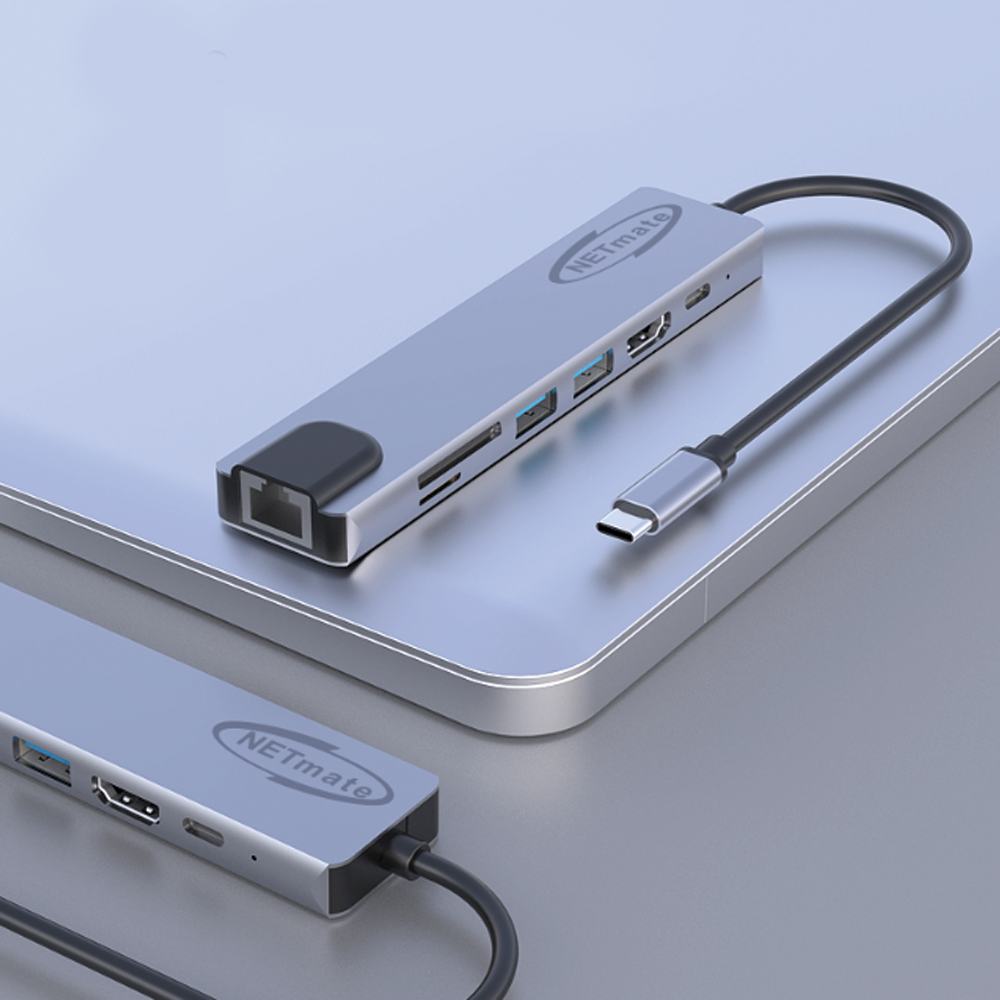 강원전자 넷메이트 USB Type C 7 in 1 멀티 허브 NM-TCM02