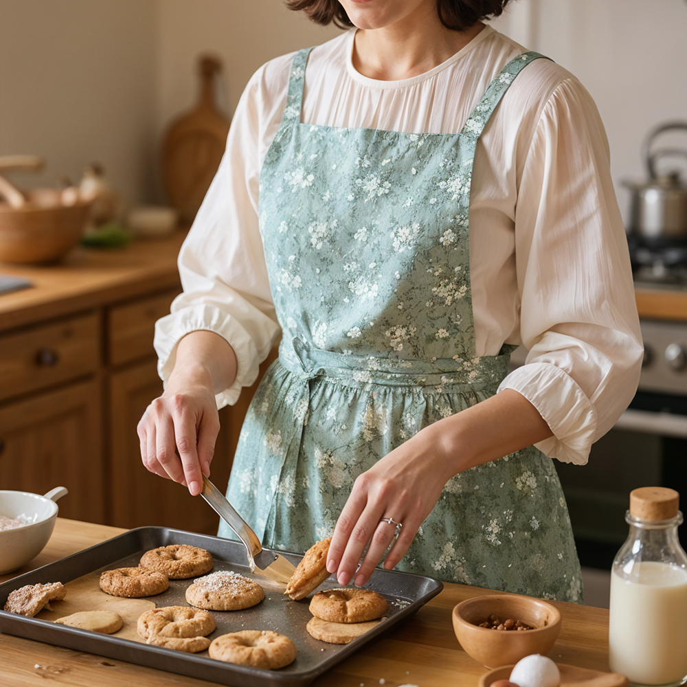 예쁜 원피스 생활방수 플로럴 앞치마 코튼 신혼 집들이 선물