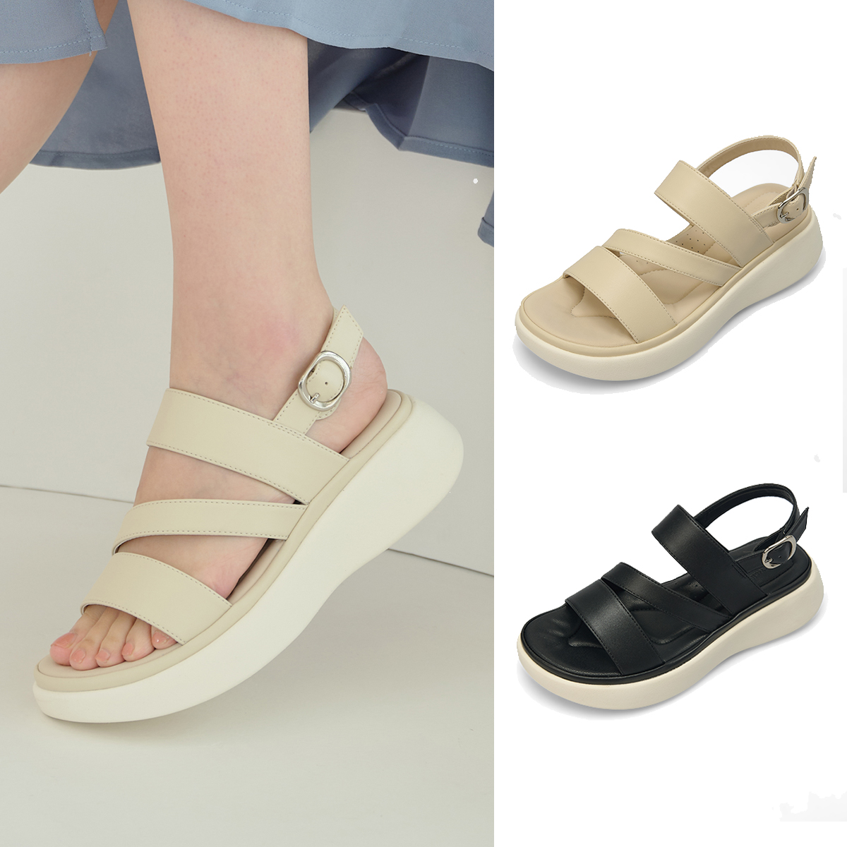 데이워크 가볍고 발편한 아치쿠션 여성 스트랩 샌들 비타 DW30072