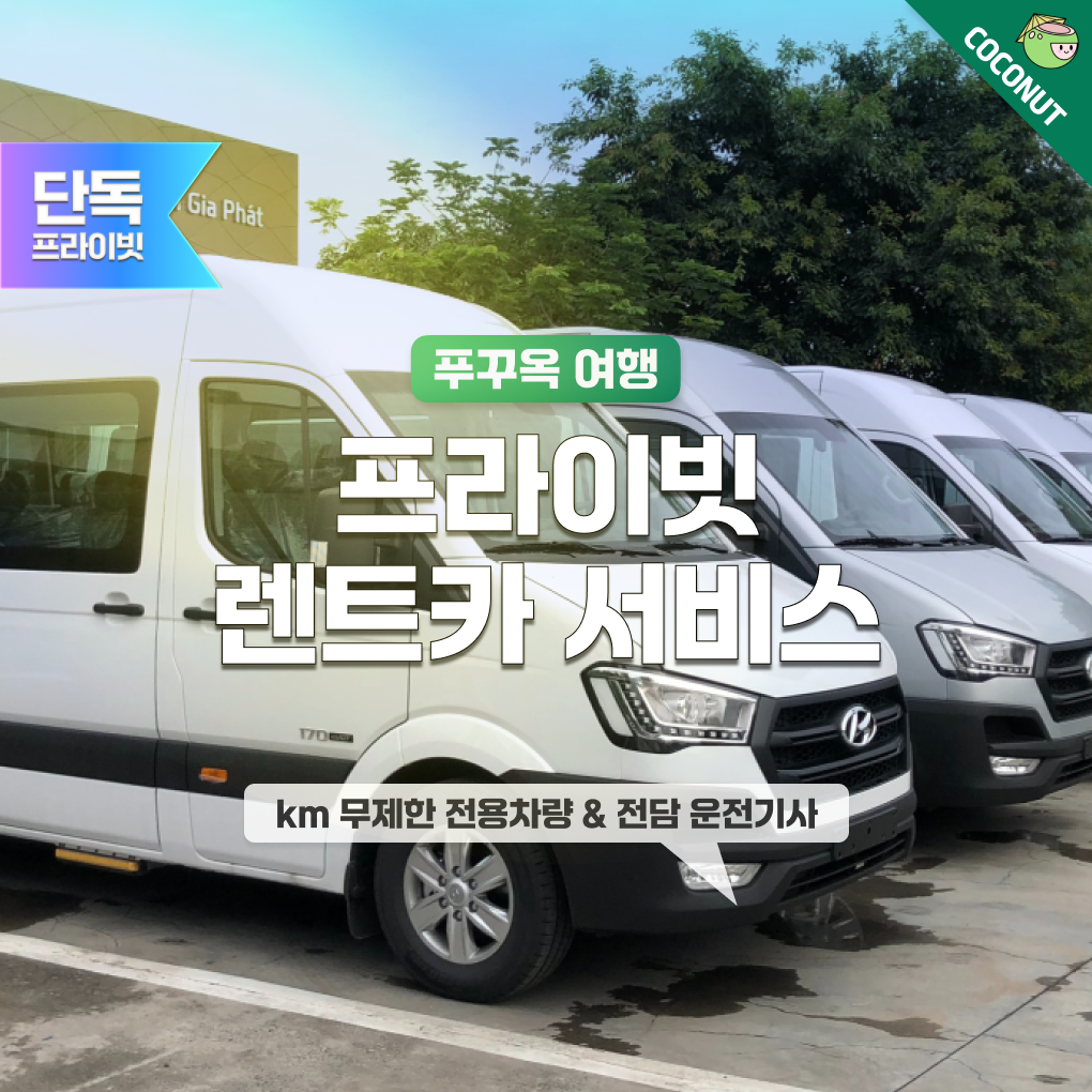 푸꾸옥 프라이빗 렌트카 기사포함 km무제한 SUV 미니벤 - 상품 이미지