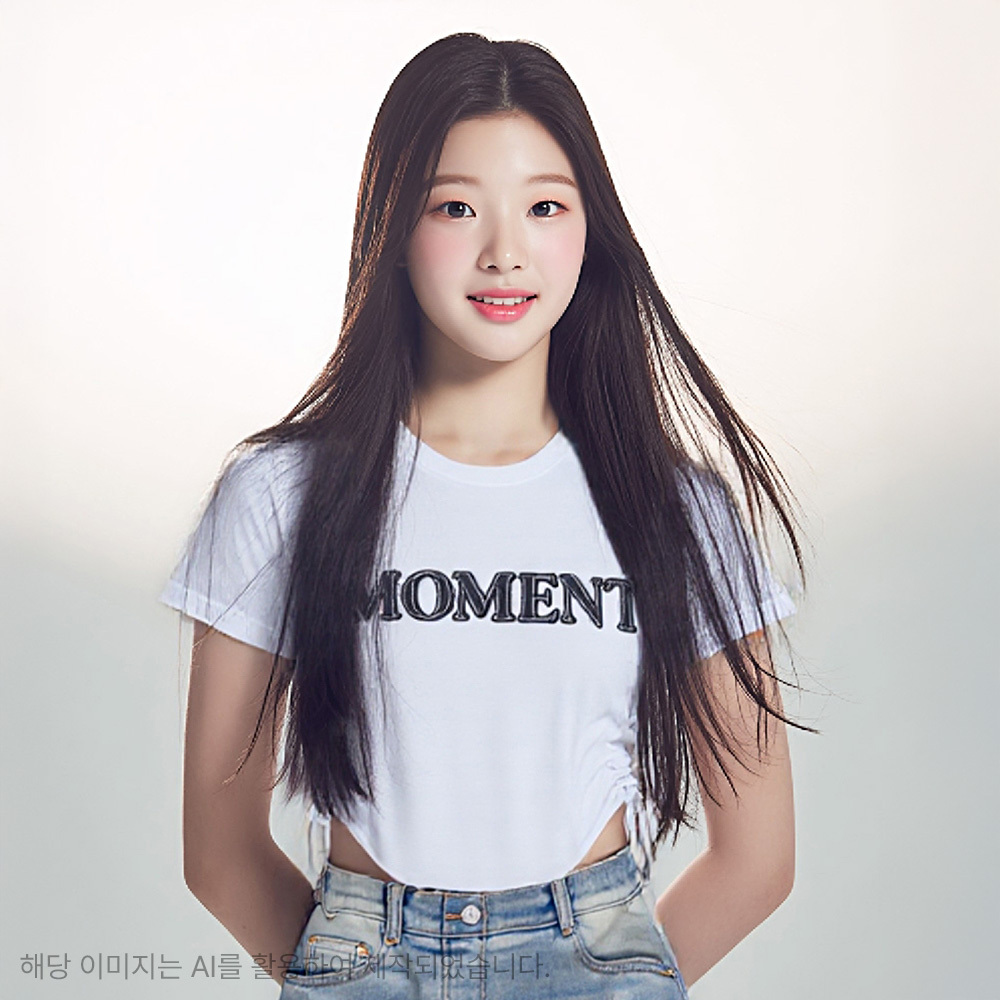더데이걸 데님 패치 셔링 반팔티 TGRA25519 - 상품 이미지