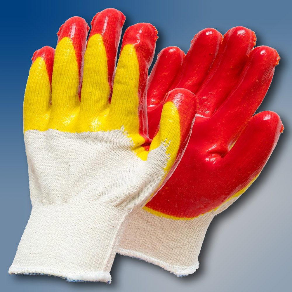 쌍마장갑 이중코팅장갑 100개입 13G(주황)