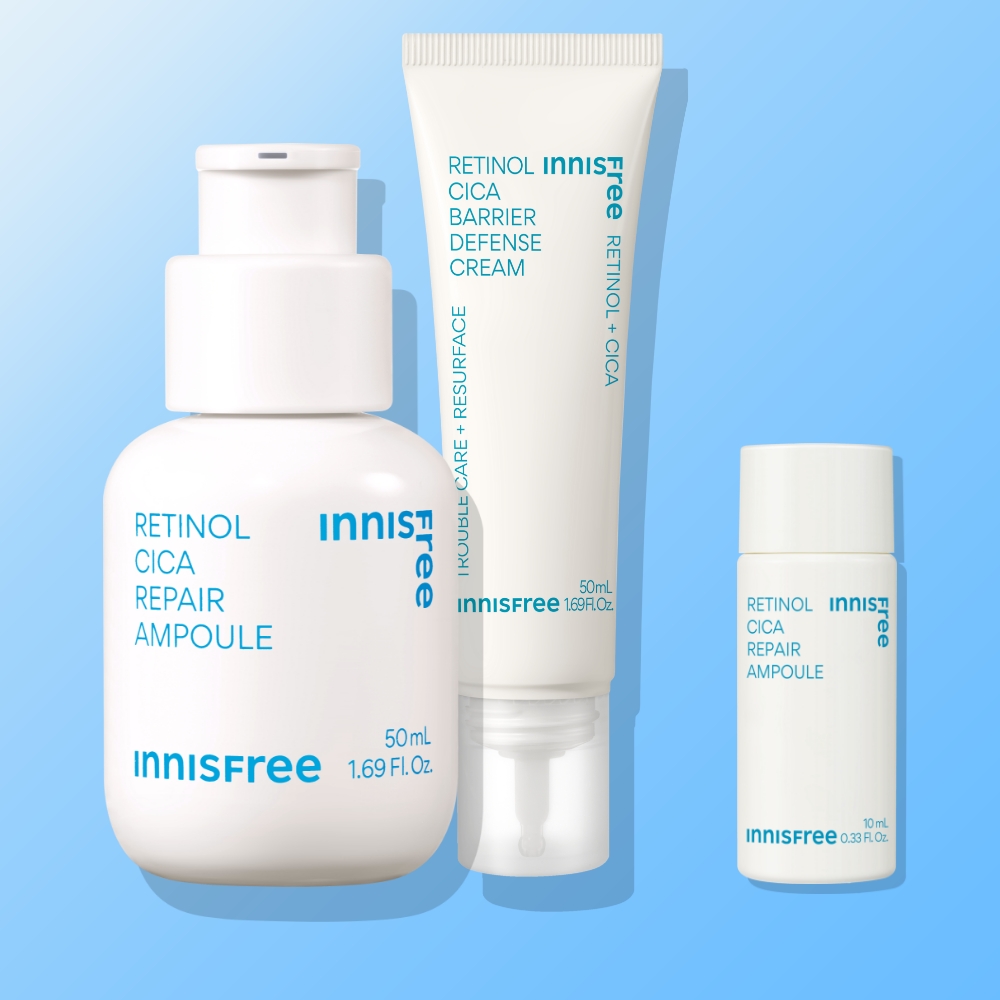 이니스프리 레티놀 2종 세트 (레티놀 시카 흔적 앰플 대용량 50mL + 레티놀 시카 흔적 장벽 크림 50mL) - 메인 이미지