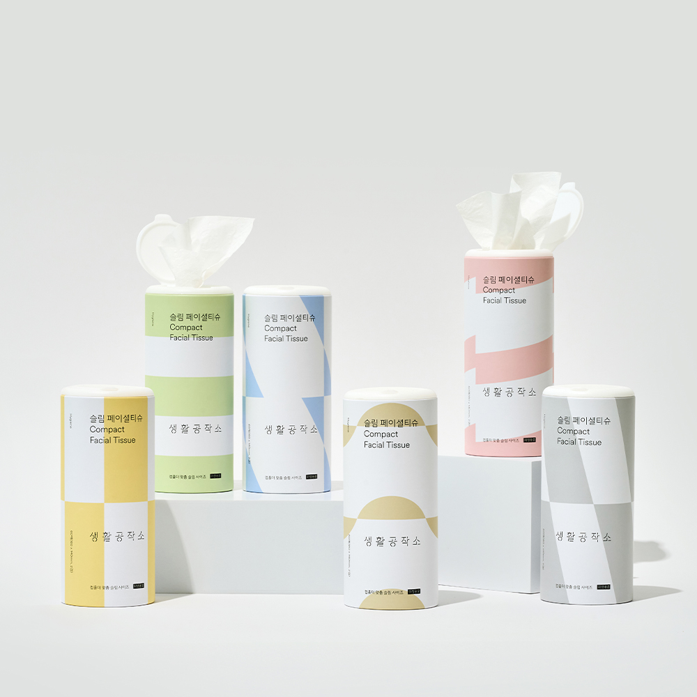 생활공작소 뽑아쓰는 슬림 팝업 페이셜티슈 6개 유모차 차량용 홀더용 티슈