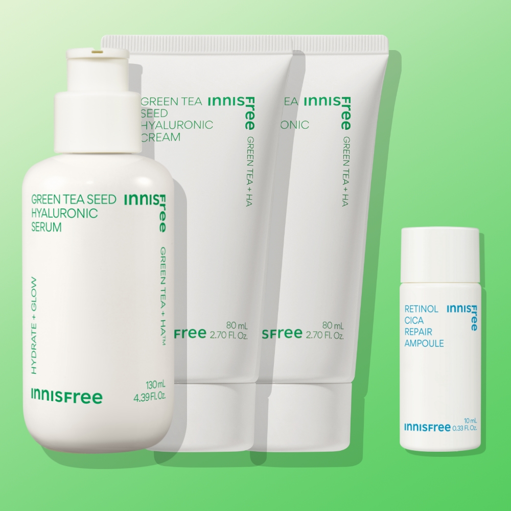 이니스프리 그린티 씨드 히알루론산 수분세럼 130mL + 그린티 씨드 히알루론산 수분크림 80mL 2개 - 메인 이미지
