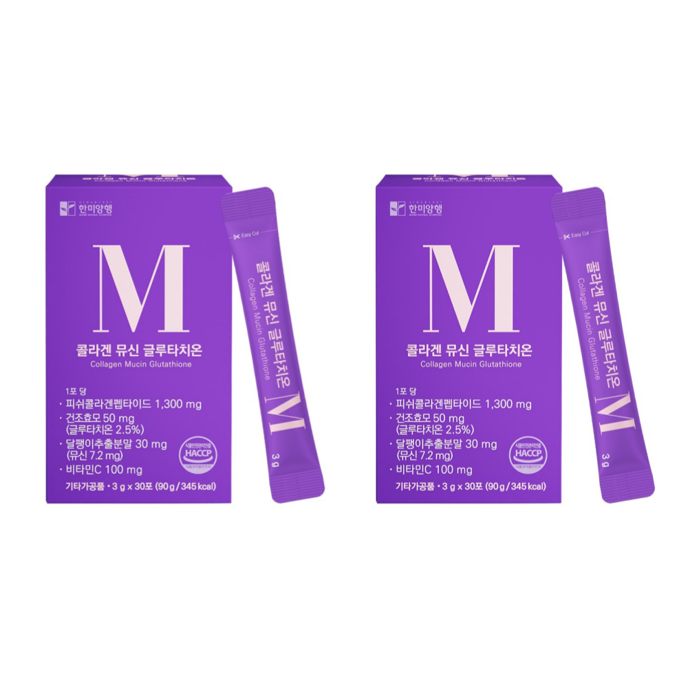 한미양행 콜라겐 뮤신 글루타치온 어린 저분자 피쉬 가루 프리미엄 30포, 2개 - 상품 이미지