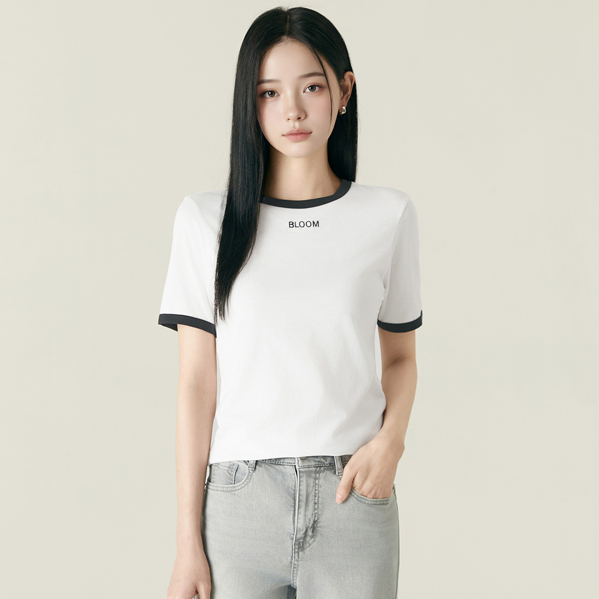 로엠 링거 티셔츠 RMHWF25R16 - 상세 이미지 2