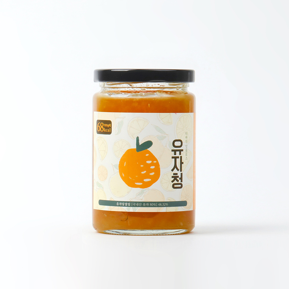 50g당 32칼로리 티바인 고흥 저당 알룰로스 유자청 수제 유자차 450g 1병 과일청