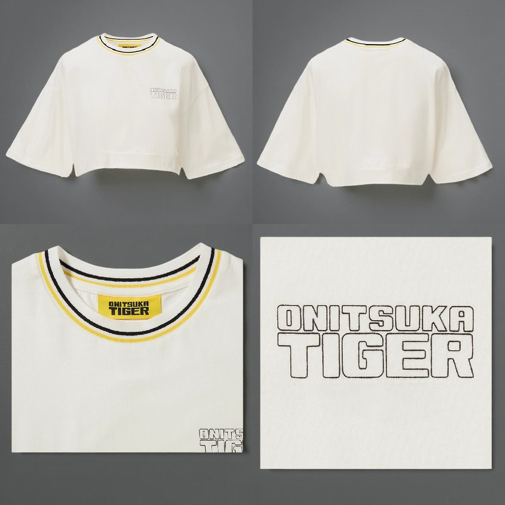 오니츠카타이거 크롭 그래픽 반팔 티셔츠 여성 2182B496 WHITE M - 상세 이미지 2