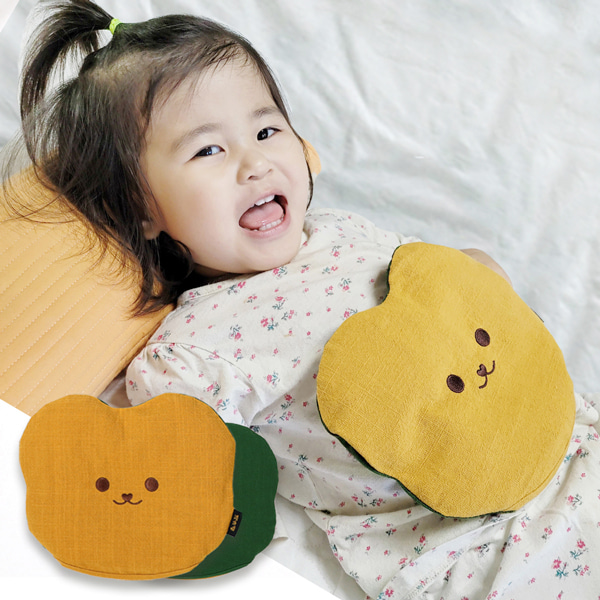 들꽃잠 배찜질팩 아기곰 출산선물 곰인형 배앓이 유아 어린이 아이 저자극 옐로우, 1개