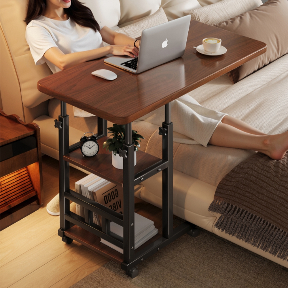 고급 우드상판 높이조절 사이드테이블 이동식테이블 보조책상 쇼파협탁