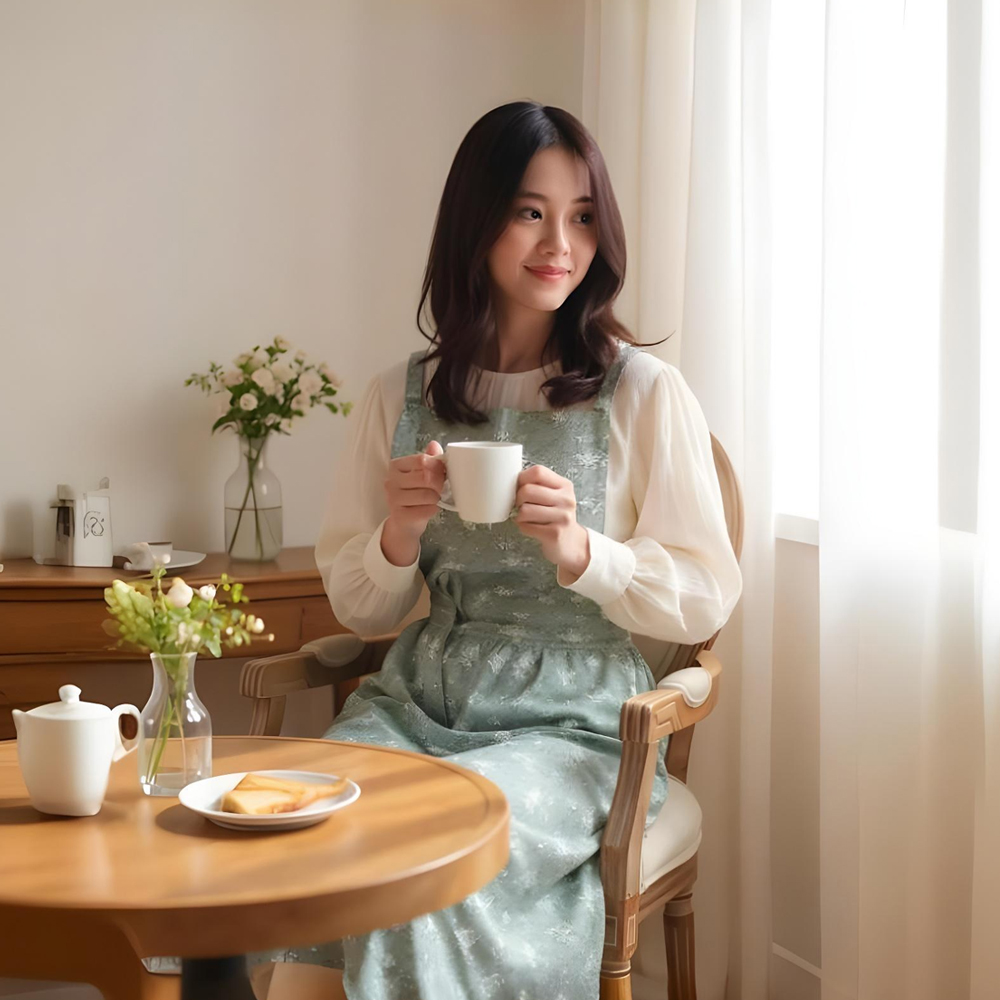 예쁜 원피스 생활방수 플로럴 앞치마 코튼 신혼 집들이 선물
