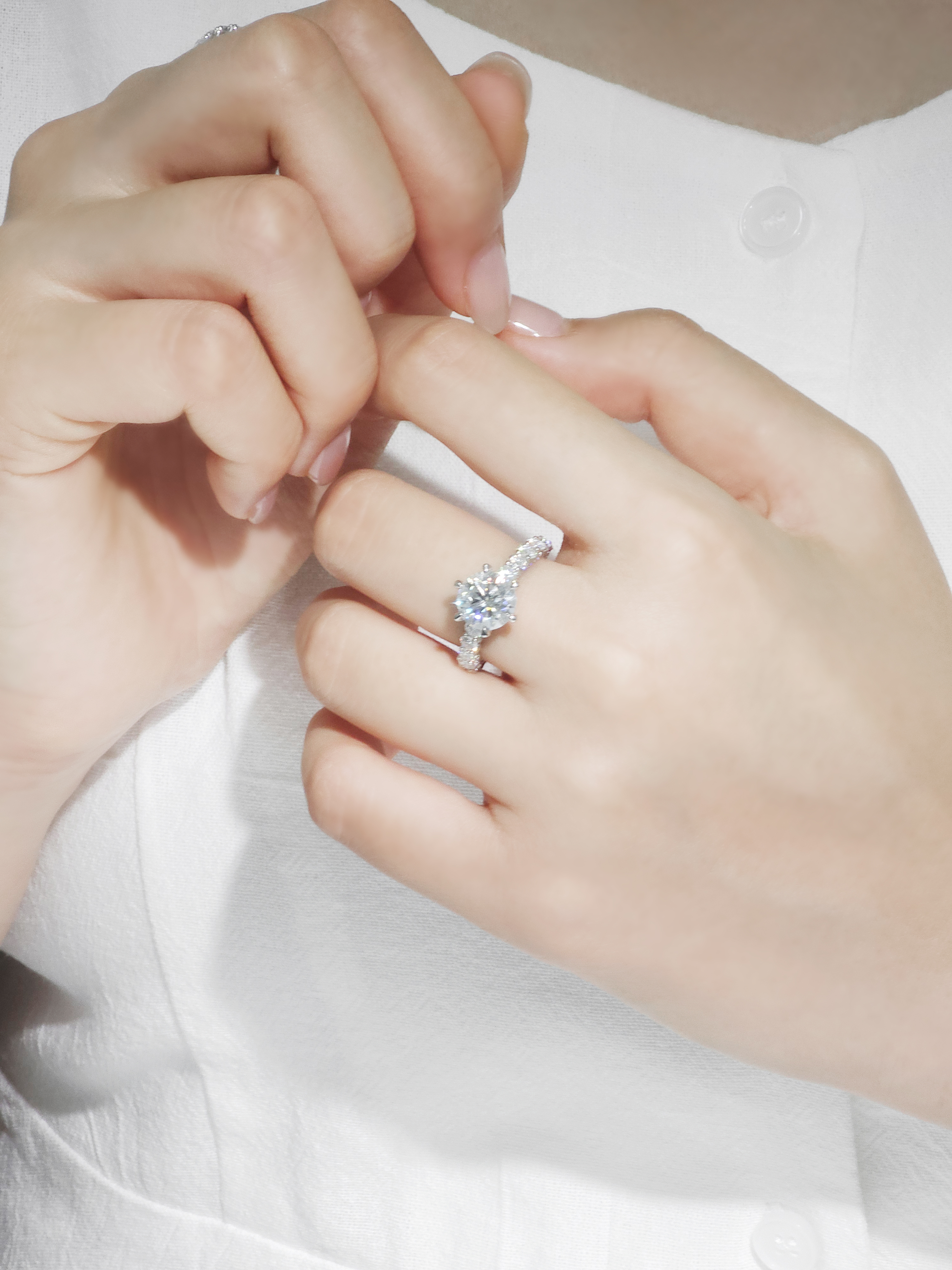 3캐럿 랩다이아 루미네 반지 IGI 랩다이아몬드 D컬러 14k 18k - 상세 이미지 3