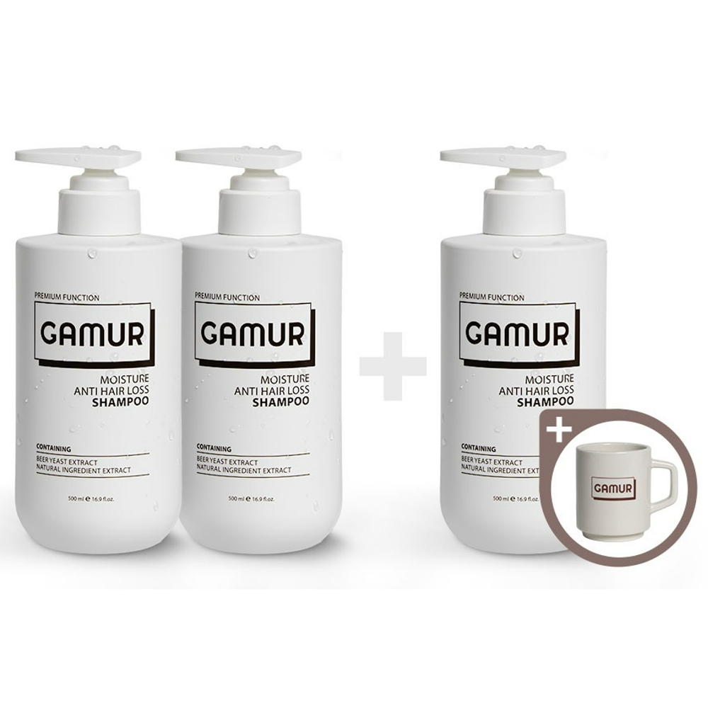 가머 모이스처 탈모샴푸 맥주 효모 추출물 약산성 500ml, 2+1