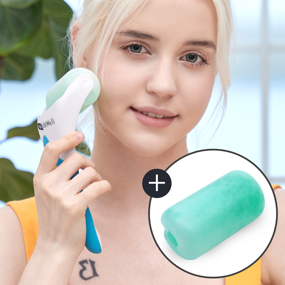 [국산]아이스롤러(추가리필포함) 쿨링스틱 페이스롤러 하트 괄사 얼굴마사지기 제품 이미지