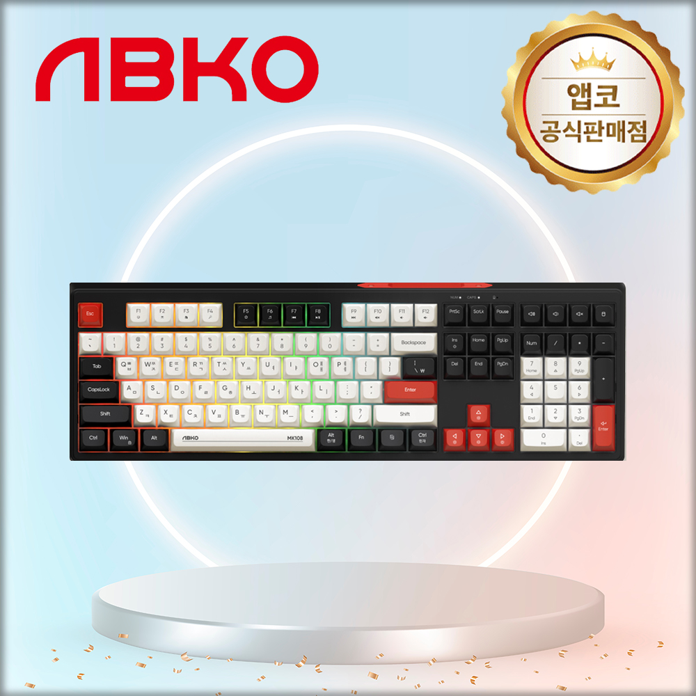 앱코 MK108W 저소음 무선 키보드 블랙, 멤브레인 - 상품 이미지