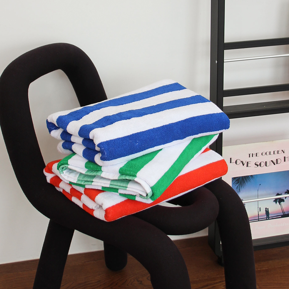 [단독] 소프넬 호텔용 고중량 바스타올 대형 수건 비치타올 선염 스트라이프 면 100% 이미지 8