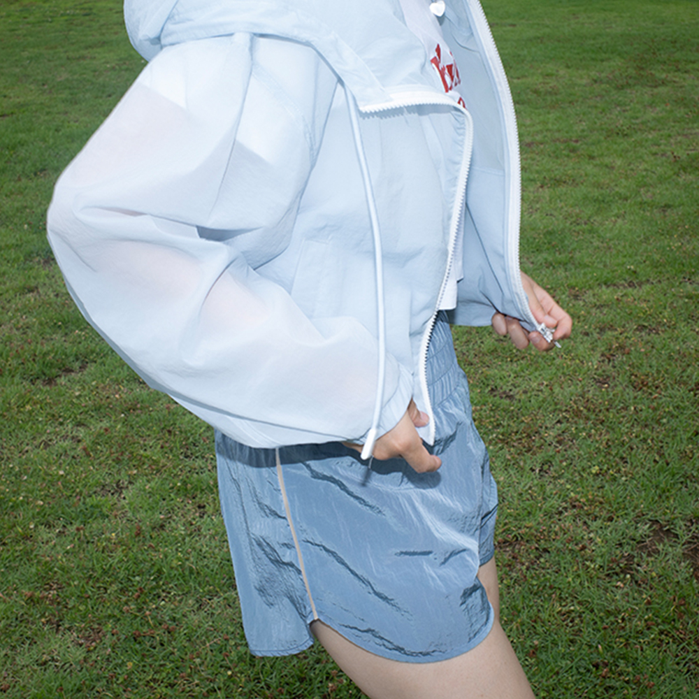 피지컬베이커리 하이웨스트 글레이즈 쇼츠 나일론 러닝 바스락 숏팬츠 3부 블루, L