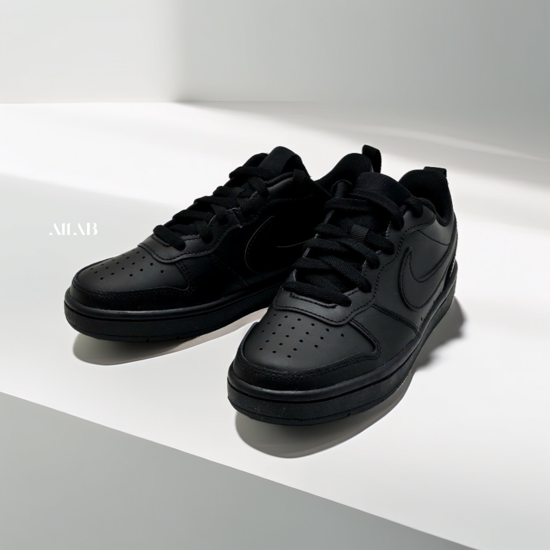 [오늘출발] 나이키 키즈 운동화 코트 버로우 로우 주니어 어린이 초등학생 중학생 신발 올블랙, 235