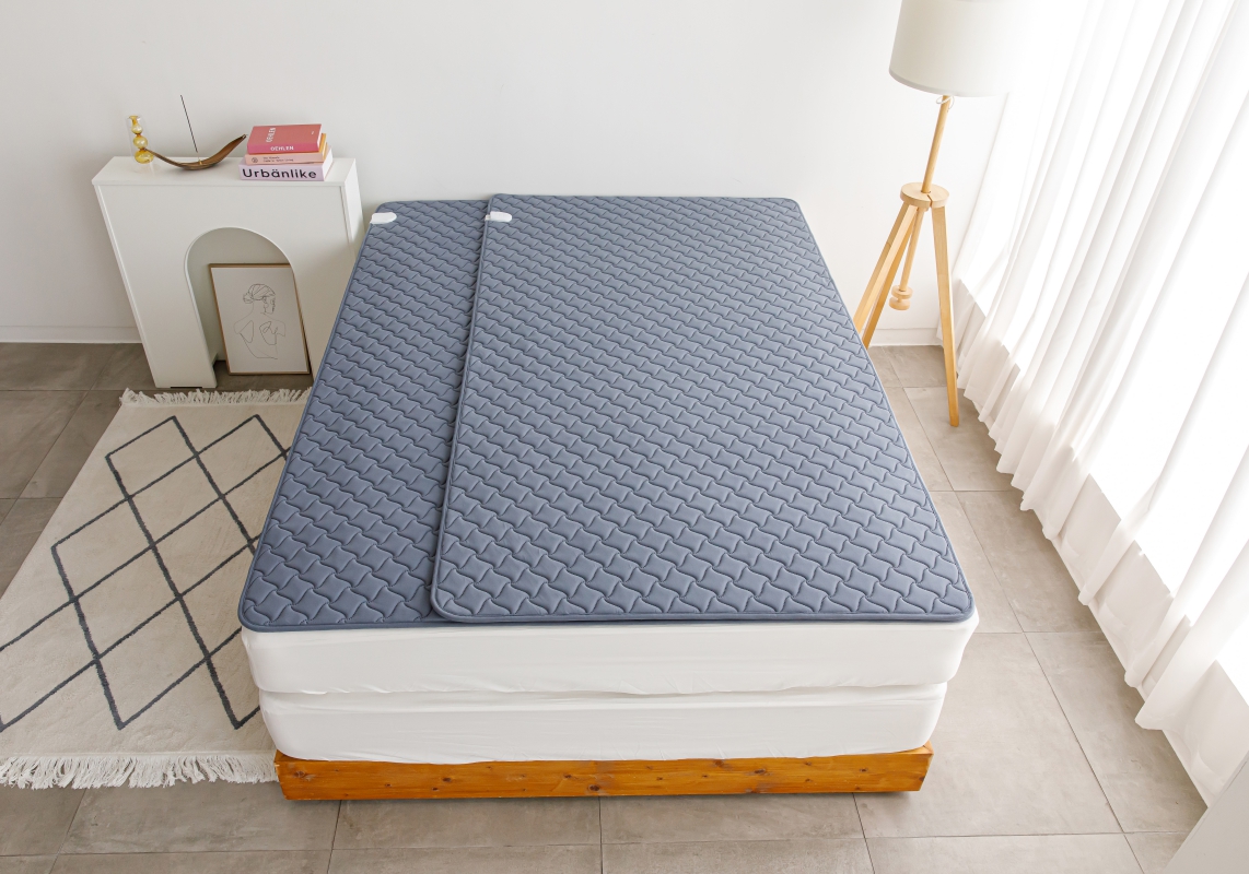 EMF안심탄소매트 무전자열선 극세사 전기매트 전기요 더블(분리난방), 150x195cm, 카멜브라운