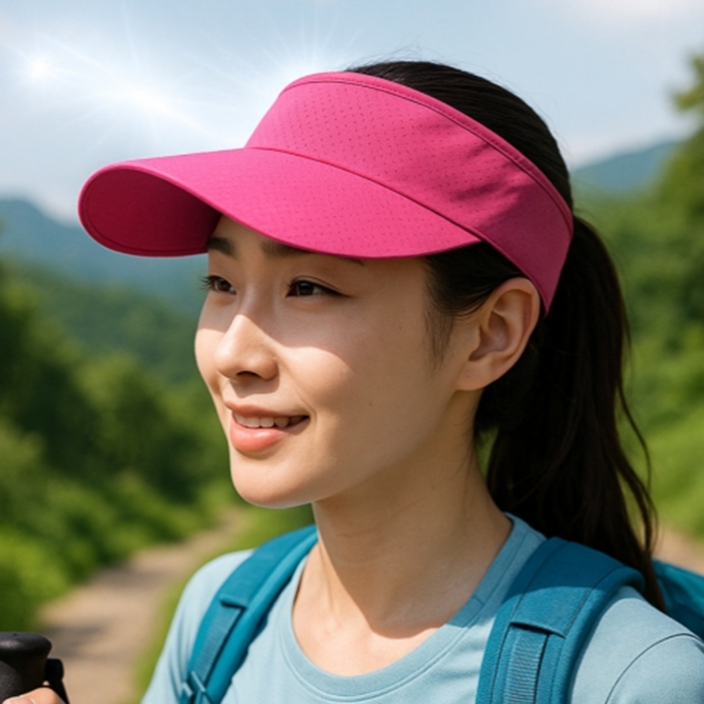 메쉬 스포츠썬캡 여름 햇빛차단모자 러닝 등산 썬바이저 창모자 - 메인 이미지