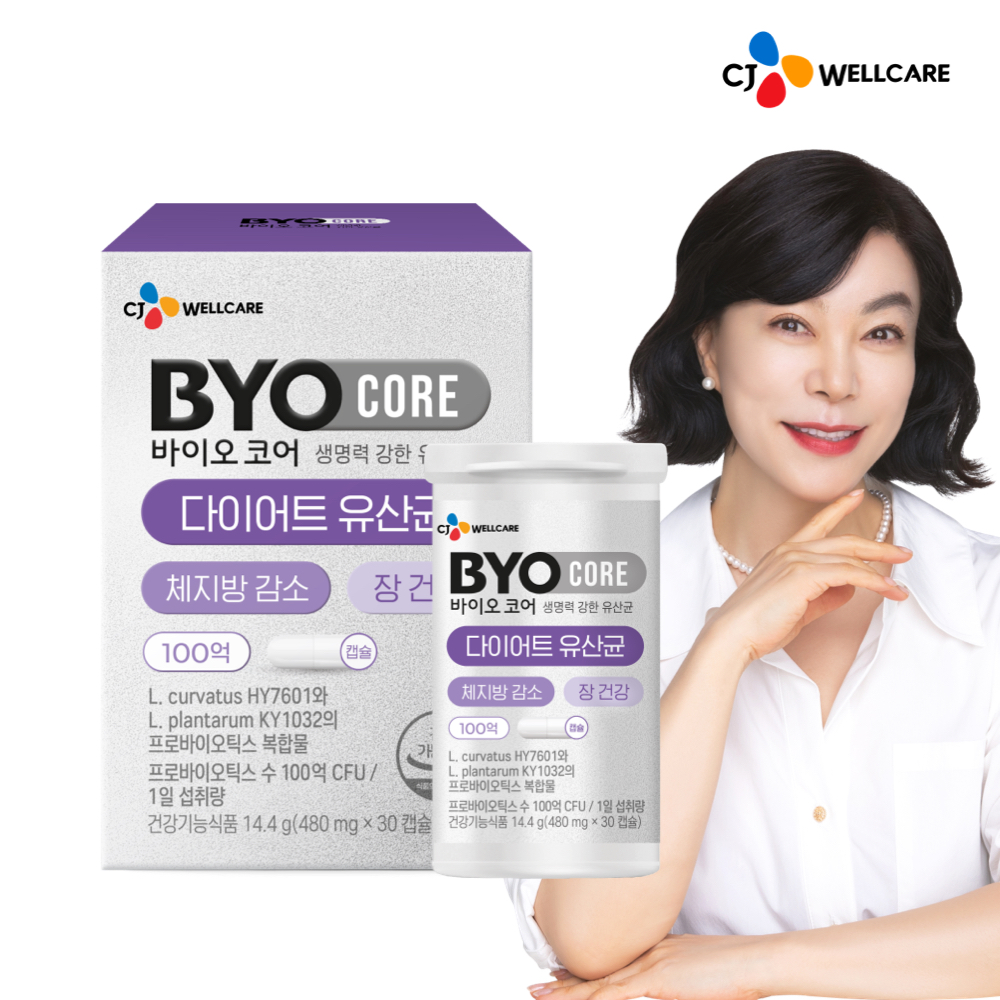 CJ 바이오코어 100억 다이어트 유산균 체지방 감소 최화정 유산균 30캡슐, 1개