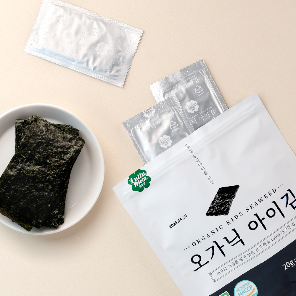 룰루맘 오가닉 무조미 아이김(20g) 4+1개 휴대용 아기김 이유식 재료 상품 이미지