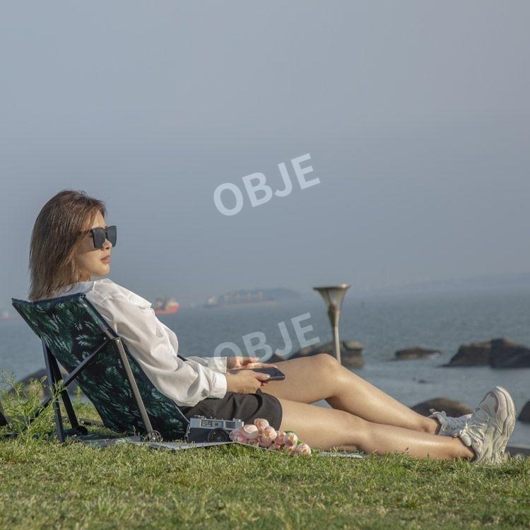 접이식 비치 야외 썬베드 캠핑 해변 수영장 카페 아웃도어 경량 리클라이너 - 상세 이미지 4