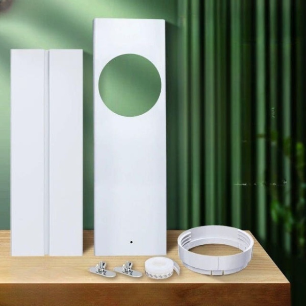 시원한 듀얼덕트 이동식에어컨 개조키트 창문판 미닫이 0.67m-1.2m 조절 가능 15CM 연결창문 밀봉 테이프 - 상품 이미지