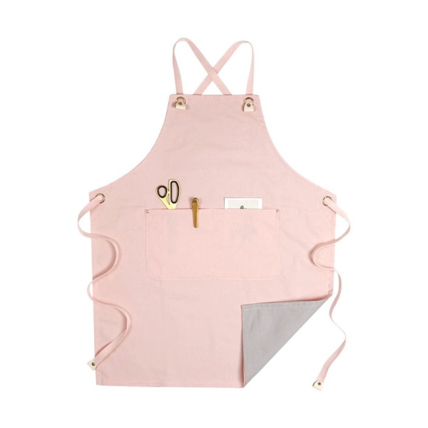뷰티 파스텔핑크 헤어 앞치마 미용 네일샵 플로리스트 핑크 양면 웨빙 프리사이즈 - 상품 이미지