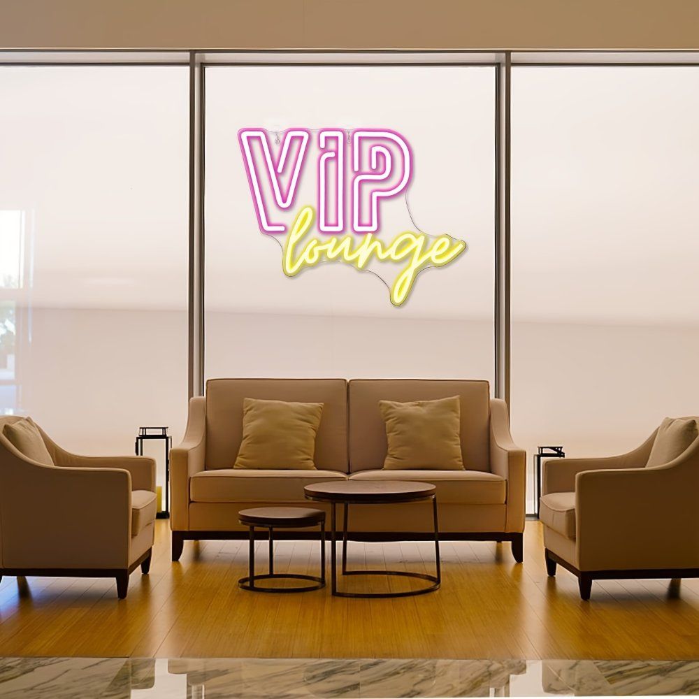 1pc VIP 라운지 네온 사인 라이트 벽 장식용 방 불빛 간판 호텔 카페 룸 가정 USB 전원으로 Led 업 표시 - 상세 이미지 3