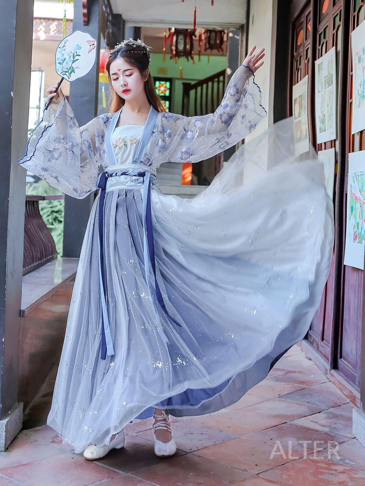 선녀복 무속인 천상 의상 점사복 무복 점쟁이 사극 3m 셔츠+속옷+끈탑+스커트 S - 상세 이미지 2