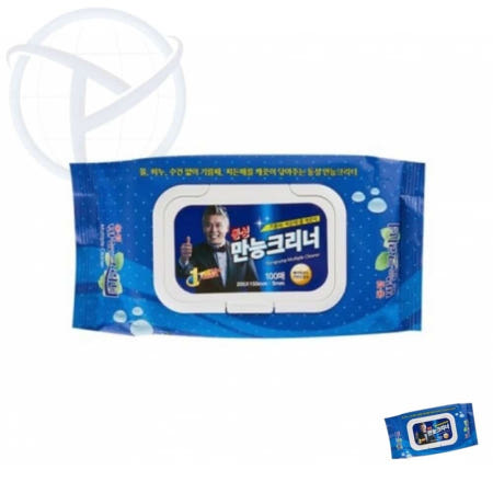 만능크리너 세정티슈 100매 대 캡형 청소티슈 먼지제거제