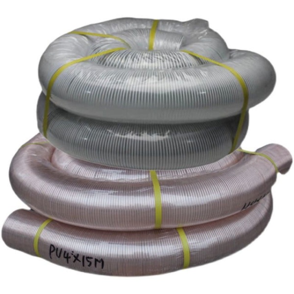 산업용 투명 PU 와이어 집진기 호스 진공관 덕트 PVC 내경 50mm 10m - 상품 이미지
