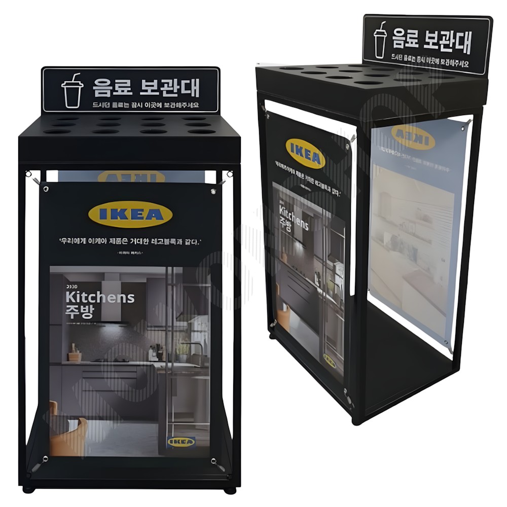 음료수 보관대 매장 음료 보관함 커피 진열대 테이블 스탠드 12구 - 메인 이미지