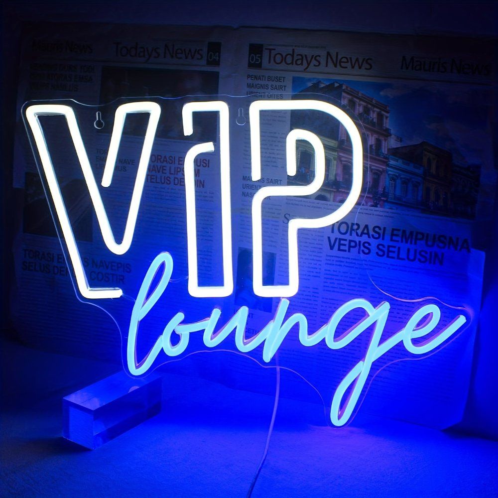 1pc VIP 라운지 네온 사인 라이트 벽 장식용 방 불빛 간판 호텔 카페 룸 가정 USB 전원으로 Led 업 표시 이미지 6