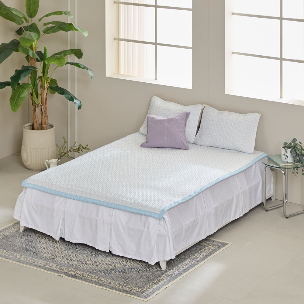 휴비스 듀라론 냉감패드 냉각패드 침대 국산 고정 밴드 누빔 라지킹 여름 이불 킹 K