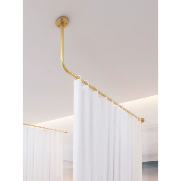 병원 커튼 막대 흰색 200cm 높이 60cm링 곡선레일 지지봉 트랙 지지대 관리실 칸막이